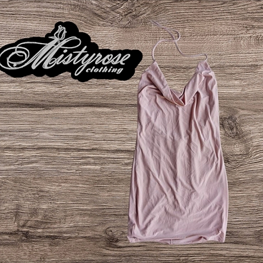 Light Pink Swoop Neck Dress